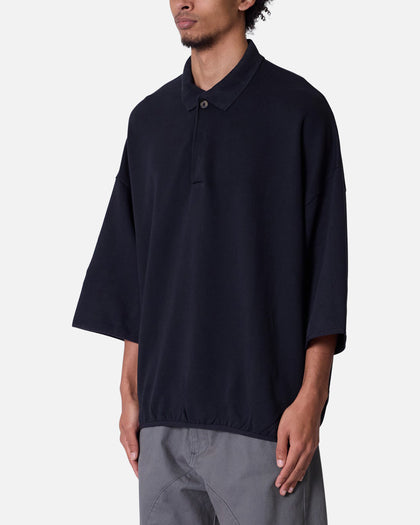 MNML Oversized Knit Polo Shirt Black