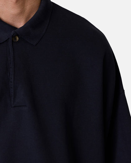 MNML Oversized Knit Polo Shirt Black