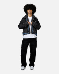 MNML Triple Threat Trucker Jacket Black/Blue