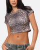 XXIII Women's Boiler Room Crop T-Shirt Leopard