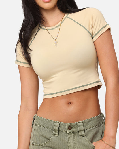 XXIII Women's Boiler Room Crop T-Shirt Tan