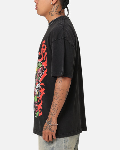 Goat Crew X Teenage Mutant Ninja Turtles Raphael X Sofles Vintage T-Shirt Black Acidwash