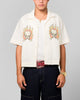 Ed Hardy Flaming Skull Button Up Shirt Off White