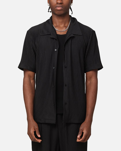 XXIII Pleated Button Up Shirt Black