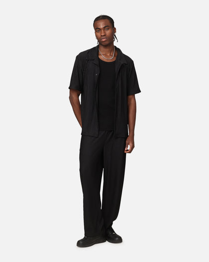XXIII Pleated Button Up Shirt Black