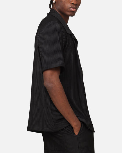 XXIII Pleated Button Up Shirt Black
