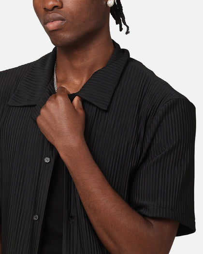 XXIII Pleated Button Up Shirt Black