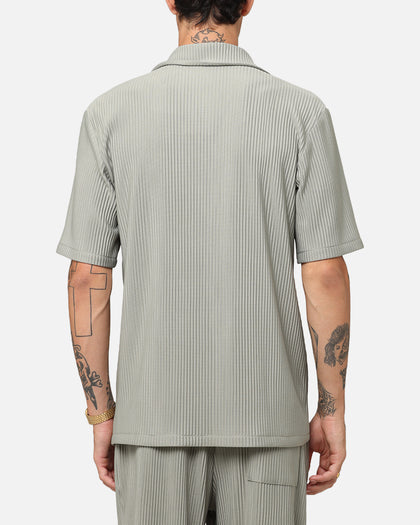 XXIII Pleated Button Up Shirt Olive