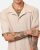 XXIII Pleated Button Up Shirt Tan