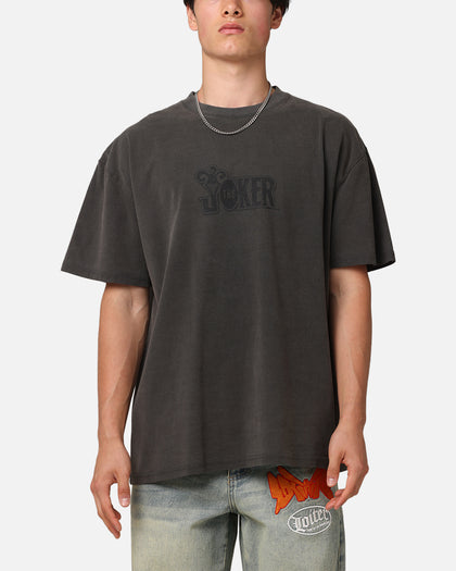 American Thrift X DC Batman The Joker Joker Logos Heavy T-Shirt Black Wash