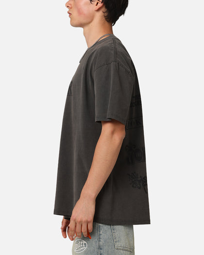 American Thrift X DC Batman The Joker Joker Logos Heavy T-Shirt Black Wash