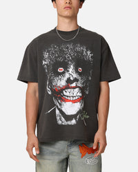 American Thrift X DC Batman The Joker Smile Heavy T-Shirt Black Wash