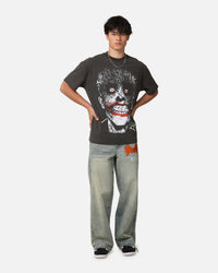 American Thrift X DC Batman The Joker Smile Heavy T-Shirt Black Wash