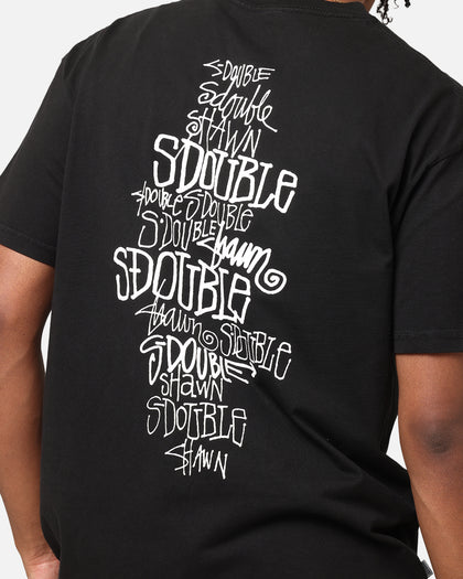 S Double Script Stack T-Shirt Washed Black