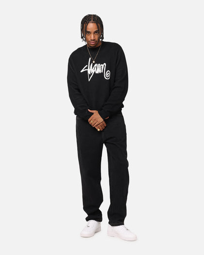 S Double Shawn Script Sweater Black