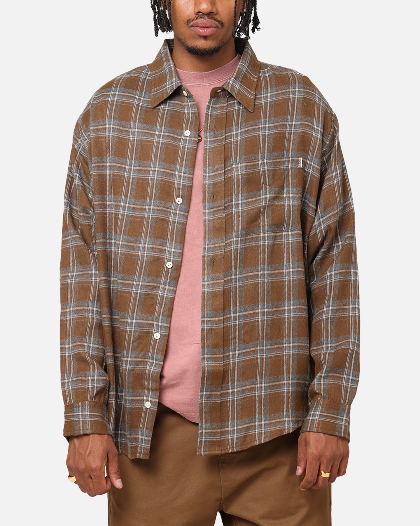 トップス COOLIDGE PLAID LS SHIRT S Double Duty Plaid Long Sleeve Shirt Brown | Culture Kings