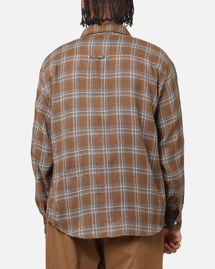 S Double Duty Plaid Long Sleeve Shirt Brown