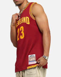 Mitchell & Ness Cleveland Cavaliers Lebron James 2015 Dark Jersey Burgundy