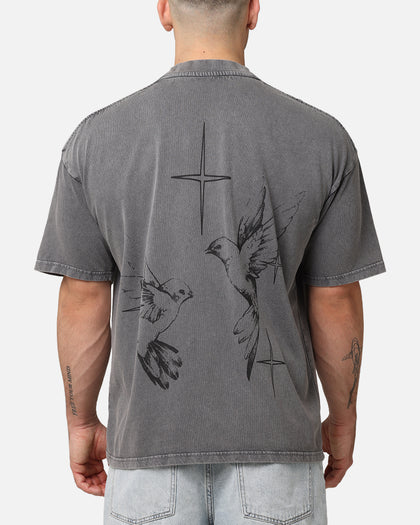 Saint Morta Destiny Rising Mock Neck T-Shirt Washed Charcoal