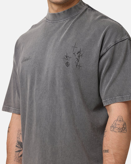 Saint Morta Destiny Rising Mock Neck T-Shirt Washed Charcoal