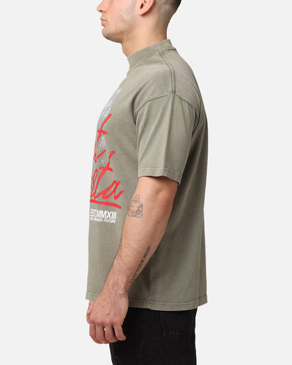 Saint Morta Forever Mock Neck T-Shirt Vintage Khaki