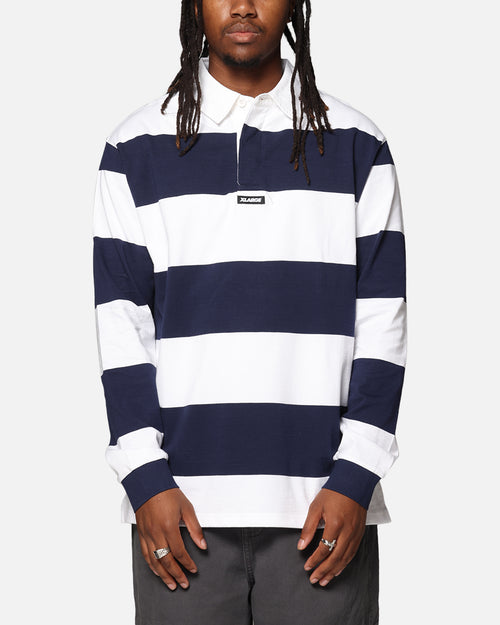 X-Large XL Stripe Rugby Jersey Navy