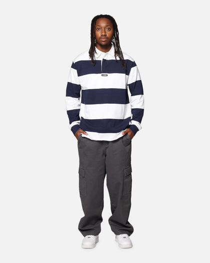 X-Large XL Stripe Rugby Jersey Navy