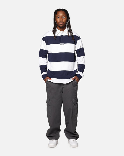 X-Large XL Stripe Rugby Jersey Navy