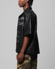 Loiter Motor PU Leather Button Up Shirt Black