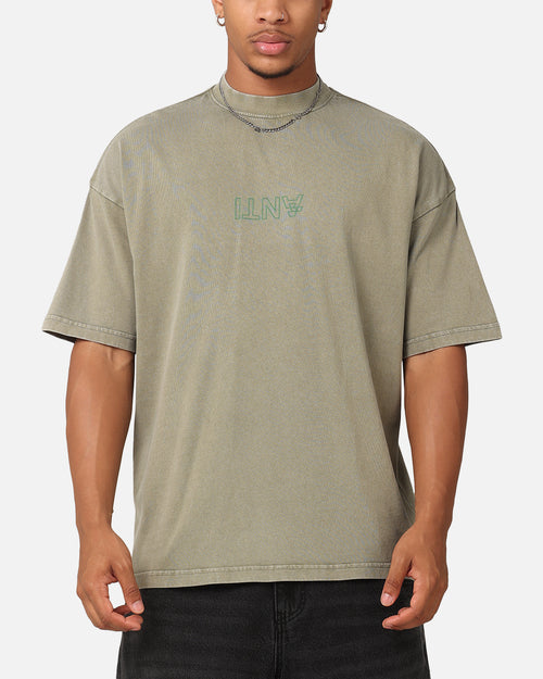 The Anti Order Anti XY Mock Neck T-Shirt Vintage Khaki