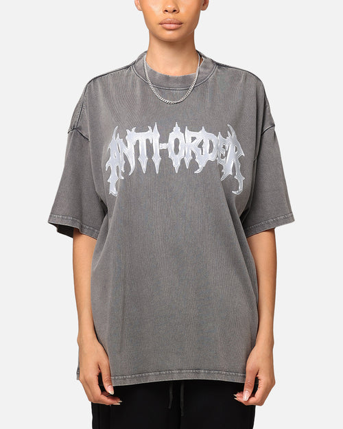 The Anti Order New Dawn Mock Neck T-Shirt Washed Charcoal