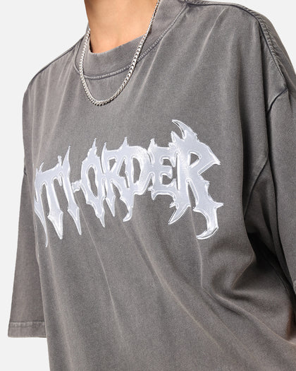 The Anti Order New Dawn Mock Neck T-Shirt Washed Charcoal