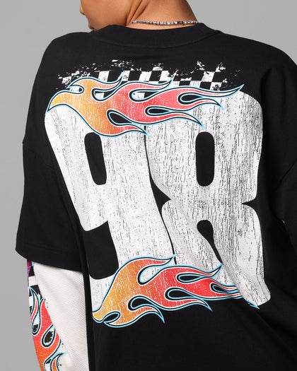 Loiter Daytona Layered Long Sleeve T-Shirt Black/White