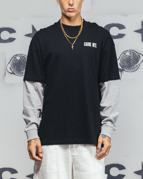 Carre Rear Vision Long Sleeve T-Shirt Black/White