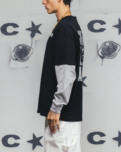 Carre Rear Vision Long Sleeve T-Shirt Black/White