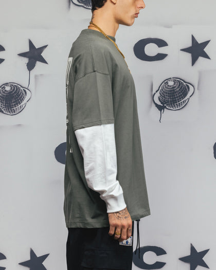 Carre Rear Vision Long Sleeve T-Shirt Green/White