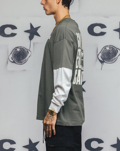 Carre Rear Vision Long Sleeve T-Shirt Green/White