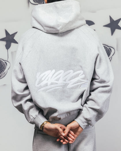 Carre Grit Zip Hoodie Grey Marle