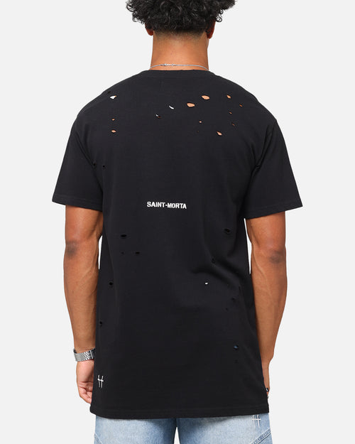 Saint Morta Distressed Lafayette T-Shirt Black
