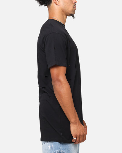 Saint Morta Distressed Lafayette T-Shirt Black