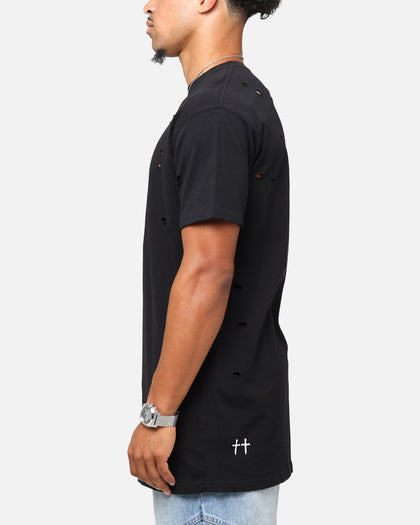 Saint Morta Distressed Lafayette T-Shirt Black