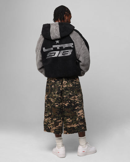 Loiter Speedway Fleece Jacket Black/Grey