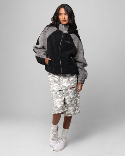 Loiter Speedway Fleece Jacket Black/Grey