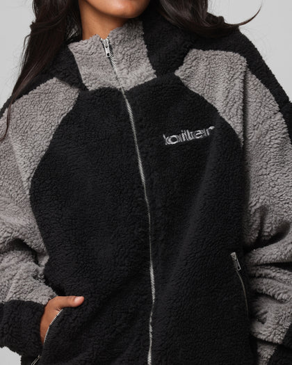 Loiter Speedway Fleece Jacket Black/Grey