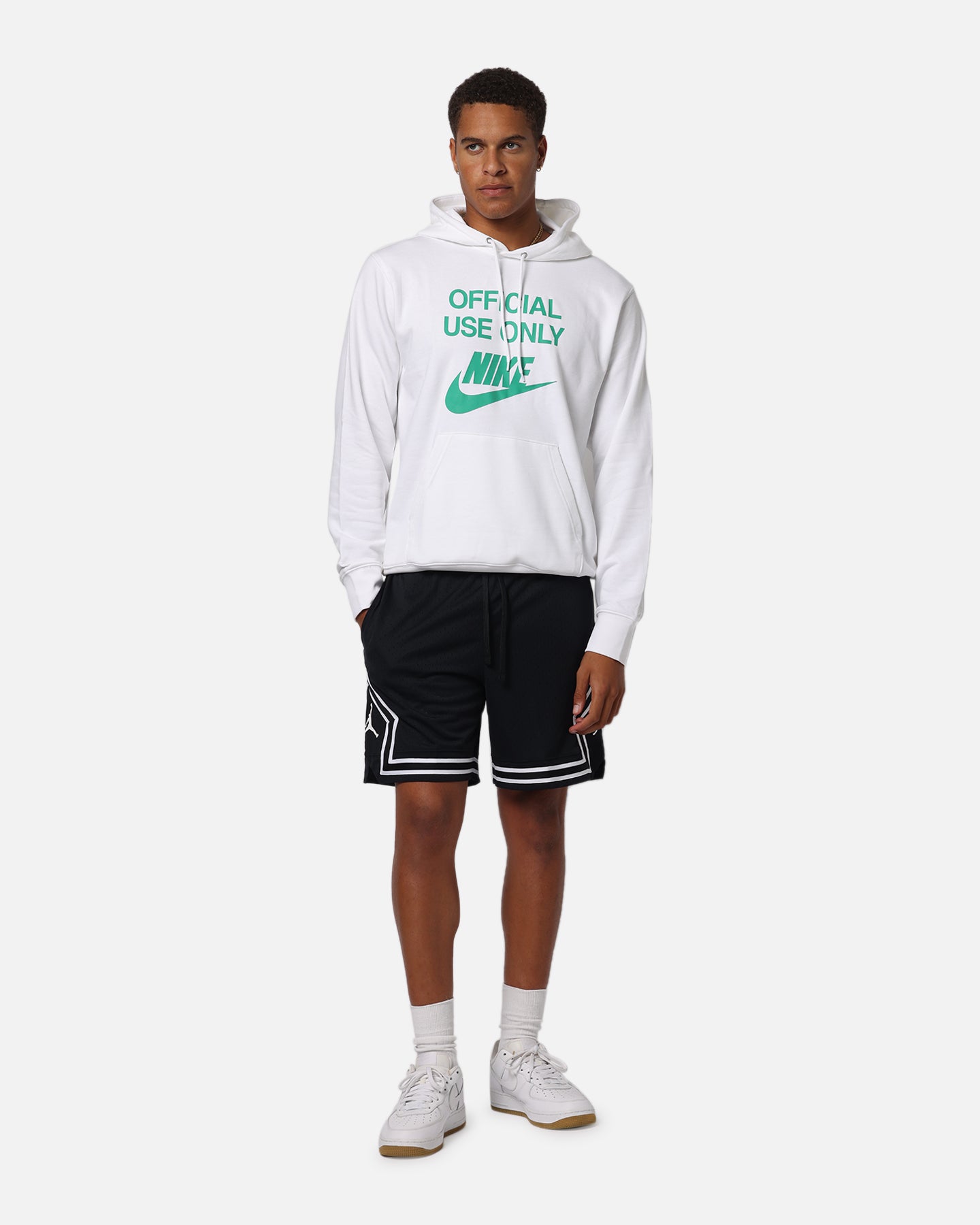 white and green nike hoodie