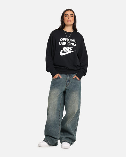 Nike Club French Terry Crewneck Black/White