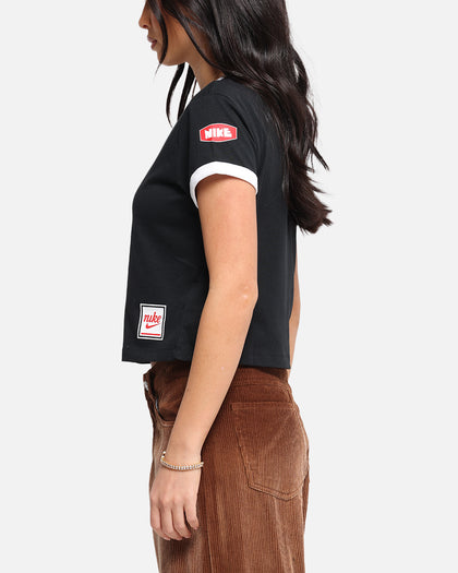 Nike Women's Sportswear Club Moto T-Shirt Black