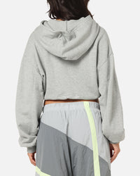 Nike Women's Sportswear Full-Zip Cropped French Terry Hoodie Grey