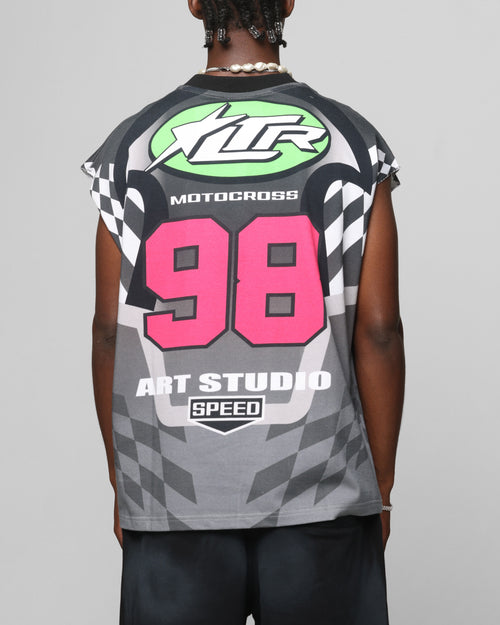 Loiter Motorsport Muscle T-Shirt Grey/Multi-Coloured