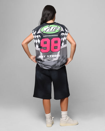 Loiter Motorsport Muscle T-Shirt Grey/Multi-Coloured